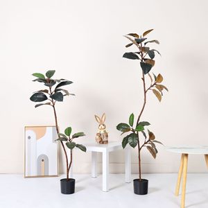 Plante en caoutchouc, plante artificielle en plastique en pot, plante décorative pour la maison, le bureau, la décoration du jardin, décoration intérieure, plantes artificielles - Product Image 3