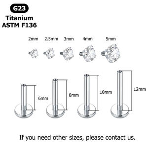 Joyería para <span class=keywords><strong>Piercing</strong></span> <span class=keywords><strong>Medusa</strong></span>, Anillo Labret para Labio, Tragus, Cartílago, Hélix, Pendiente de Espalda Plana, Titanio ASTM F136 G23, Joyería de Moda para <span class=keywords><strong>Piercing</strong></span> - Product Image 3