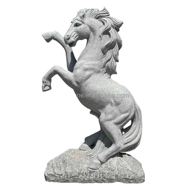 Super Large Outdoor Garden Decoration Animal Sculpture Natural Granite Stone Carving Jumping Horse Statues