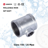 Conexión en T de 2 pulgadas Jianzhi Thredeath para tuberías, PN16, tipo John Guest, y accesorio de tubería de hierro maleable de 25 mm para riego.