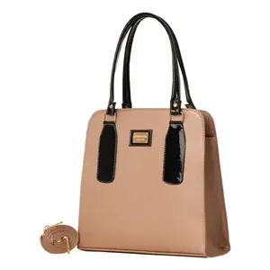 Bolso Tote de Cuero para Mujer Fana Cruz M3869, Color Oro Rosa, Dos Asas, Cierre Abierto, Forro de Paja, Bolso Casual - Product Image 4