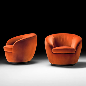 Son yüksek son kadife döner koltuk Nordic vogue çin kırmızı sandalye oturma odası - Product Image 2