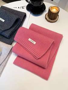 柔らかく高品質のウール無地のニットスカーフは秋と冬の素晴らしい暖かさのアイテムです - Product Image 5