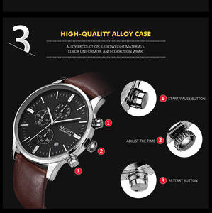 Megir <span class=keywords><strong>นาฬิกา</strong></span>ควอทซ์<span class=keywords><strong>ผู้หญิง</strong></span>2011L สา<span class=keywords><strong>ย</strong></span>หนัง<span class=keywords><strong>แท้</strong></span>เรืองแสงดีไซน์หรูหราหน้าปัด38มม. - Product Image 6