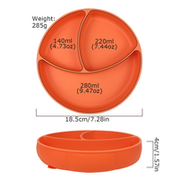 Assiette en silicone à ventouse pour enfants sans BPA, assiette divisée à ventouse pour bébé, assiette pour tout-petits, matériau résistant à la chaleur