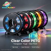 Filament d'imprimante 3D MakePlanet PETG 1,75 mm 1 kg/2,2 lb Matériau 100 % vierge Certifié ROHS FDM 220°C Fabriqué en Chine Divers coloris