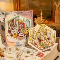 24pcs Per Pack Stiker Gaya Bordir Retro Koleksi Stiker Mini Diorama 2.0 3D Cottage Unboxing DIY
