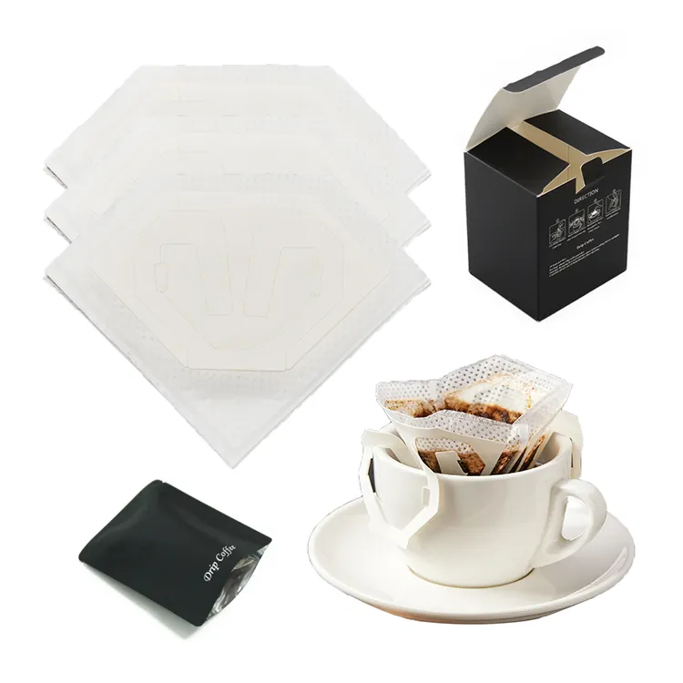 Bolsa de embalaje de bolsita de té de café de un solo servicio impresa personalizada colgante portátil