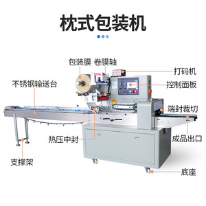 Machine d'emballage de type oreiller Daxiang Machinery - Machine de scellage multifonctionnelle pour aliments, gâteaux de lune, fruits, légumes, pâtisseries - Product Image 4