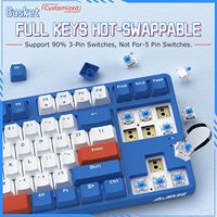 AJAZZ AK871 Keyboard Mekanik Nirkabel untuk Kantor dan Gaming Win Mac 87 Tombol TKL Hot Swappable OEM Height Keycaps