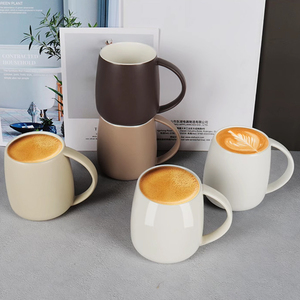 Taza de Café de Porcelana Nórdica Barata al por Mayor de 13oz con Acabado Mate, Diseño de Vientre Grande, Logotipo Personalizado, Cerámica Esmaltada con Asa para Regalos Empresariales - Product Image 3