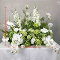 DKB Vente en gros de fleurs artificielles pour allée de mariage, décoration blanche et verte, arrangement de fleurs artificielles pour allée de mariage