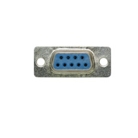 Connecteur femelle D-SUB DB9 9 broches à souder, type fil, cœur intérieur bleu, borne plaquée argent – Vente chaude