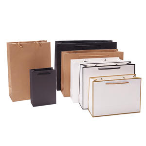 ขายส่ง<span class=keywords><strong>ราคา</strong></span><span class=keywords><strong>ถูก</strong></span>ถุงกระดาษแบบพกพานํา<span class=keywords><strong>มา</strong></span>ใช้ใหม่กระดาษคราฟท์สีขาวสีดําถุงช้อปปิ้งพร้อมที่จับสําหรับรองเท้าและเสื้อผ้า - Product Image 2