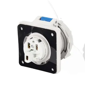 SAIPWELL Good Selling IP67 waterproof Industrial socket SP-240 5P 32A 230V panel mounted straight socket