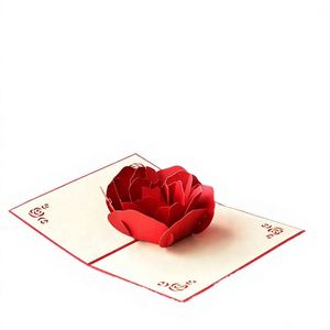 Carte d'anniversaire 3D pop-up rose avec enveloppe - Papier spécial DIY - Pour anniversaires, mariages, fête des mères, Saint-Valentin - Product Image 2