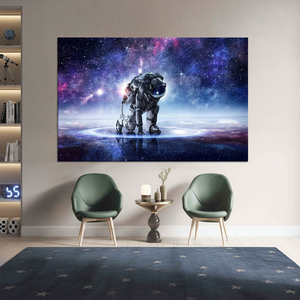 Printed Canvas: Astronaut Space Landscape, Unique Boy Room Decor,<b>WRAPPED</b> CANVAS - Product Image 3
