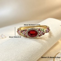Bracelet jonc vintage électroplaqué doré avec fleur en émail et filigrane, bijou de fête pour femme, cadeau