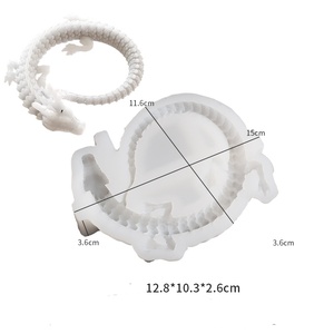 แม่พิมพ์ซิลิโคนเกล็ดมังกรตะวันตกมังกรจีนแบบสเตอริโอแม่พิมพ์เทียนคริสตัล3D ทำจากเรซินแบบหยดกาว - Product Image 5