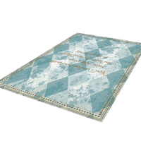 Tapis rectangulaire fin en polypropylène 100% avec envers antidérapant en latex, imperméable, écologique, lavable, pour usage extérieur