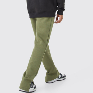 Pantalones de chándal de algodón de rizo pesado con logotipo personalizado con bolsillos Pantalones de estilo callejero holgados de color sólido - Product Image 3