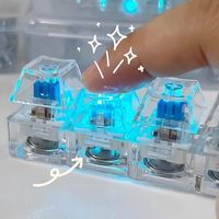 Crystal Keycap Key Bag Pendant Luminous Transparent Shaft Decompression Toy Mechanical Keyboard Keycap Press Keychain