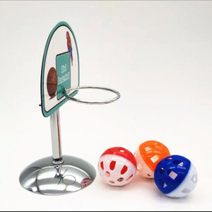 Mini Bóng Rổ Hoop Chụp Chim Đồ Chơi Thiết Kế Mới Thép Không Gỉ Thông Minh Trò Chơi Chew Đồ Chơi Thiết Lập Cho Vẹt Đào Tạo Vẹt Đồ Chơi - Product Image 1