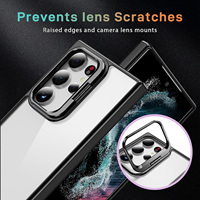 Dernier cri pour Samsung S23 S24 Ultra Weview TPU acrylique couverture hybride antichoc caméra support béquille anneau coque de téléphone