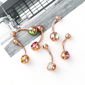 Cơ thể thép không gỉ xuyên bên ngoài đôi đồ trang sức bụng nút Vòng đồ trang sức của phụ nữ - Product Image 5