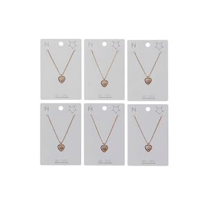 Collier avec pendentif en forme de cœur, plaqué or, alliage de cuivre, ensemble de bijoux tendance, 12 pièces, cadeau romantique, breloques unisexes - Product Image 1