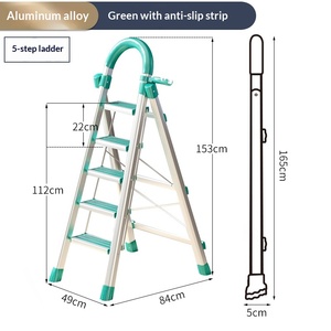 Scala a Pioli Pieghevole in Lega di Alluminio Multifunzione per Interni, Capacità di Carico 150kg, Design Minimalista - Product Image 5
