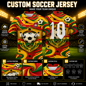 Camiseta de Fútbol Personalizada de Ghana, Camiseta de Fútbol para Fanáticos, Camisetas Polo de Fútbol con Nombre y Número Personalizados, Camisetas de Fútbol de Equipo - Product Image 2