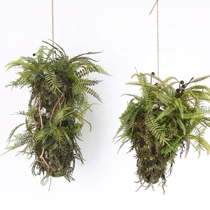 En gros fougère artificielle herbe suspendue décorative de mur vert plante - Product Image 6