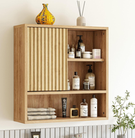 Armoire murale moderne en chêne avec porte coulissante et étagères réglables, organisateur de médicaments, vente en gros pour salle de bain et cuisine