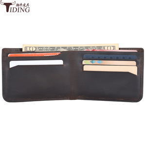 กระเป๋าสตางค์หนังแท้ Tiding สำหรับผู้ชาย สีน้ำตาลเข้ม ป้องกันการโจรกรรม RFID แบบสั้น ใช้ได้ทุกวันสำหรับธุรกิจ - Product Image 5