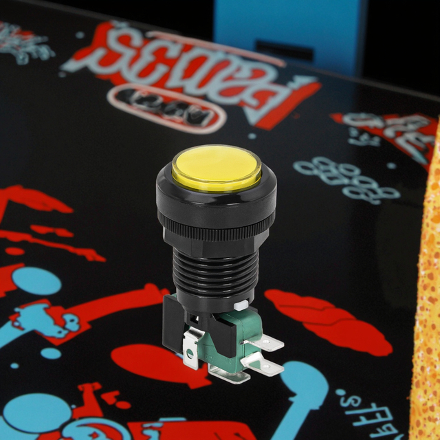 24MM Panel Mounting Arcade Button Colors Led Light Lamp Round Game Arcade Button 12V Led Arcade Button Switch