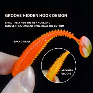 เหยื่อตกปลา YE-JING TPR แบบสองหาง รูปทรง T-Worm เนื้อนิ่ม ขนาด 55/65/75 มม. สองสี สำหรับตกปลาในน้ำจืด แม่น้ำ ทะเลสาบ เหมาะสำหรับปลาเทราต์และปลาบาส - Product Image 3