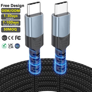 Cable USB-C a USB-C de 1m 2m, Carga Rápida de 100w, Transferencia de Datos de 480mbps, Cable de Carga Trenzado Tipo C para Teléfono, Laptop, Tablet - Product Image 1