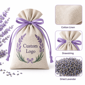 Op maat gemaakte geborduurde gedroogde lavendel geurende zakje met modern design en aangepaste verpakking voor kledingkast laden en huisgeur. - Product Image 2