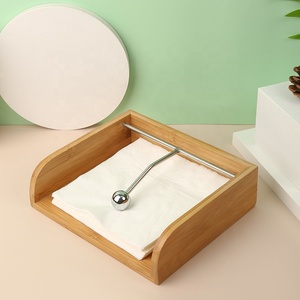 Porte-serviettes en bambou écologique, <span class=keywords><strong>guide</strong></span> de poids en acier inoxydable, couleur naturelle, style classique, fait à la main, cuisine - Product Image 2