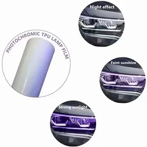 UV Changing photochromic car tint color change light film protective headlight TPU car film easy install TPU car lamp tint film