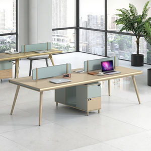 Escritorio de oficina directo de fábrica para 4 personas, entornos de trabajo contemporáneos, características de mesa de ordenador de diseño ergonómico para mayor comodidad - Product Image 4