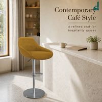 Tabouret de bar pivotant en tissu rembourré, hauteur réglable, base chromée à vérin à gaz, chaise de comptoir moderne rotative pour bureau et salon