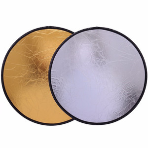 Mini disque réflecteur or et argent 12 pouces pliable pour la photographie, réflecteur d'éclairage pour studio et portraits - Product Image 1