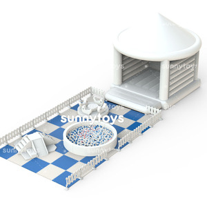 Set Noleggio Palestra per Bambini con Scivolo, Ponte in Schiuma, Blocchi, Piscina di Palline Bianche, Tappetino, Recinzione, Attrezzatura per Giochi Morbidi per Feste - Product Image 5