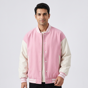Good Quality Men's Baseball <b>Jackets</b> With <b>Leather</b> Sleeves Wholesale <b>Long</b> Sleeve <b>Leather</b> Windproof Quilted Men Varsity <b>Jacket</b> - Product Image 1