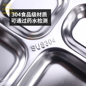 Stainless Steel Childrens Lunch <b>Plate</b> 304 Food Grade Rectangle <b>Compartment</b> <b>Plate</b> For Kids School Cafeteria - Product Image 1