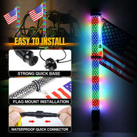 Antennes spirales de 3 pieds avec contrôle par application musicale, lumières LED RGB Hyper Fat pour Polaris RZR et Maverick X3