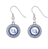 Pendientes de Lágrima con Pedrería de la Hermandad Griega Zeta Phi Beta, Aleación, 3x6cm, Color y Logotipo Personalizados, Joyería para Regalo de Fiesta