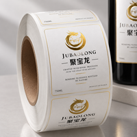 Étiquettes de bouteilles de vin autocollantes Jubaolong OEM/ODM de luxe personnalisées, écologiques, avec estampage à chaud et pelliculage mat
